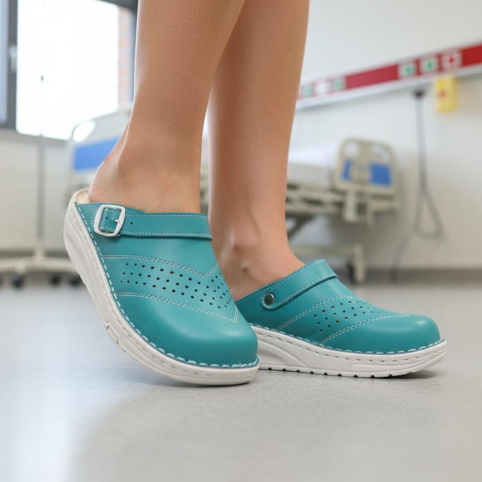 6268 -as női Piumetta gördülő talpú klumpa - türkíz zöld [5]