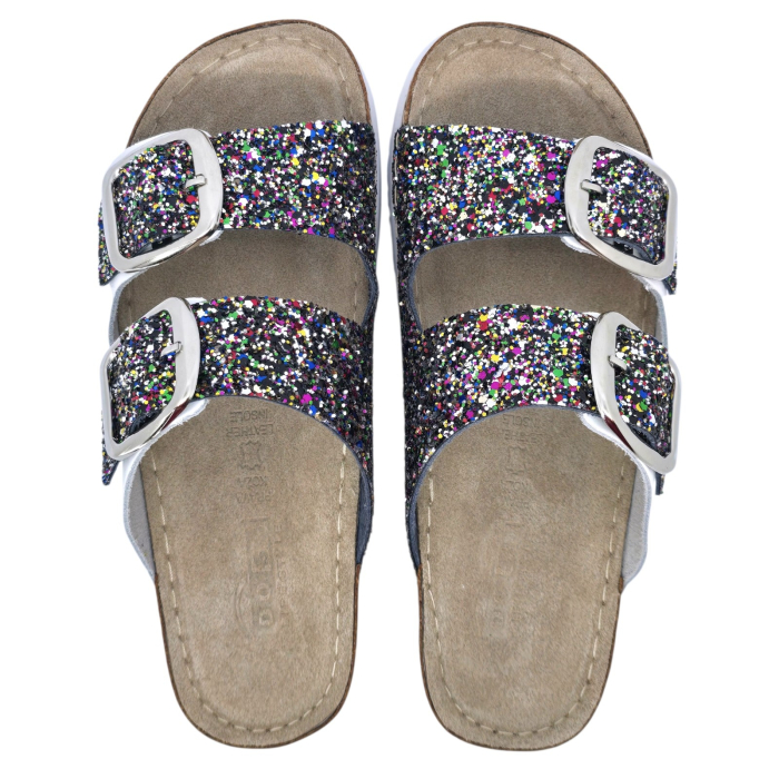 689 -es Doss női papucs - fehér csillogós [7]