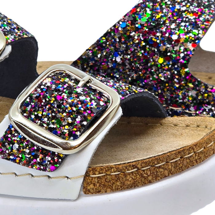 689 -es Doss női papucs - fehér csillogós [4]