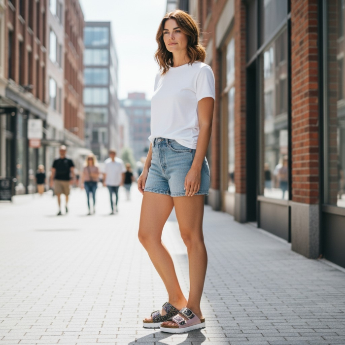 689 -es Doss női papucs - rózsaszín csillogós [7]