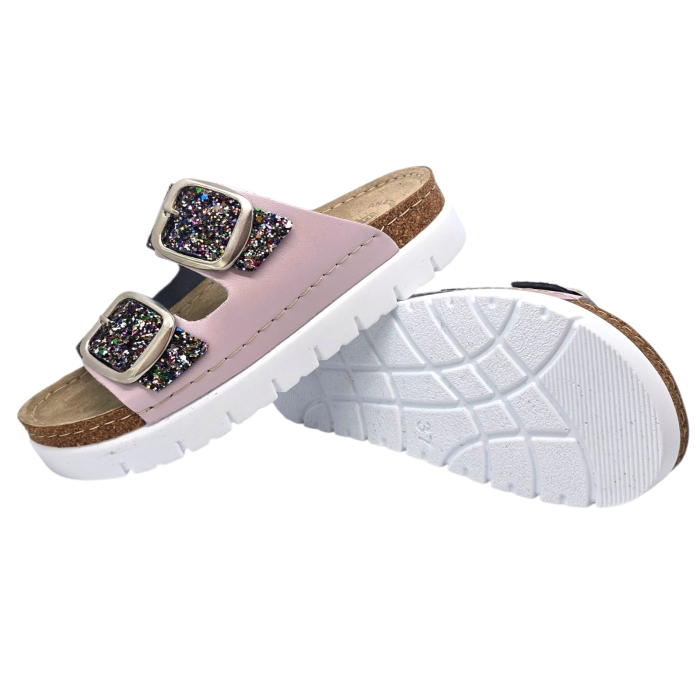 689 -es Doss női papucs - rózsaszín csillogós [3]