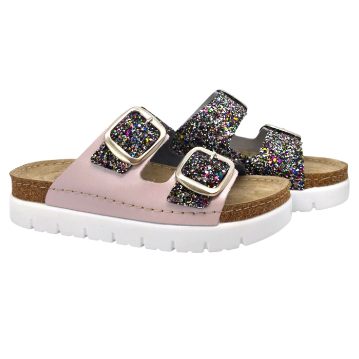 689 -es Doss női papucs - rózsaszín csillogós [2]