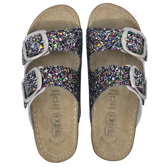 689 -es Doss női papucs - rózsaszín csillogós [6]