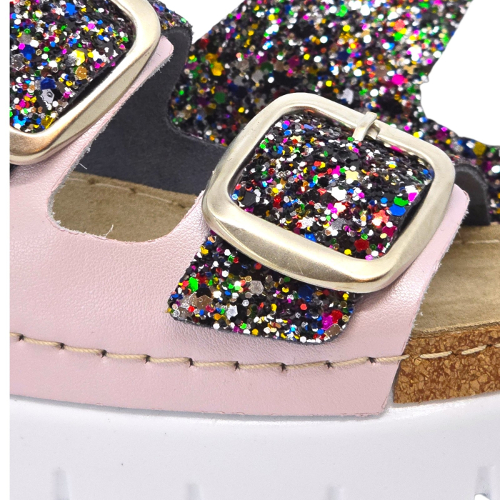 689 -es Doss női papucs - rózsaszín csillogós [4]