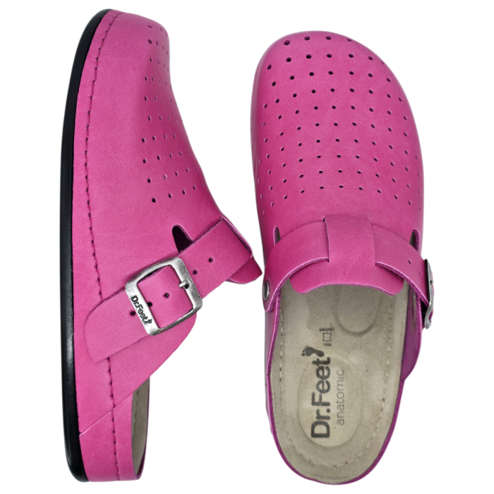 8001 -es férfi Dr Feet bőr papucs - pink [4]