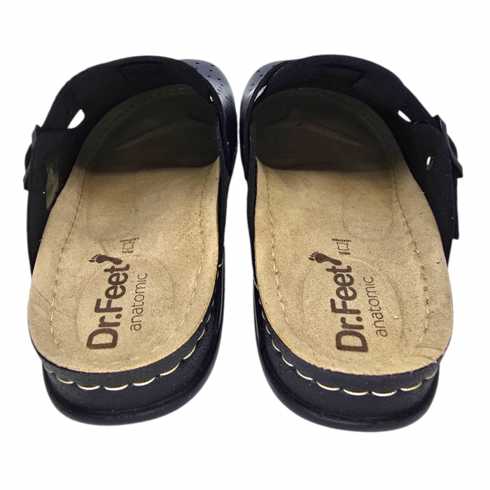 8001 -es férfi Dr Feet bőr papucs - sötét kék [3]