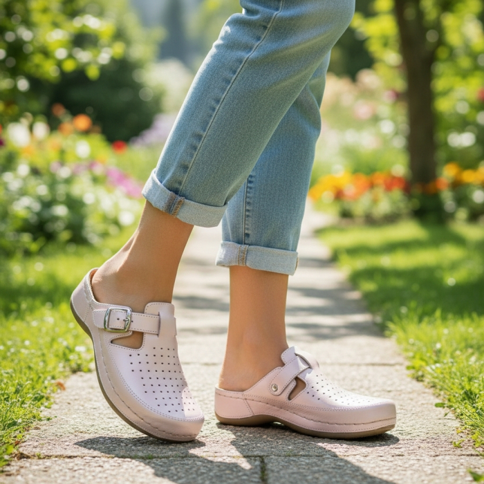 88 -as női Doss bőr papucs - pink [5]