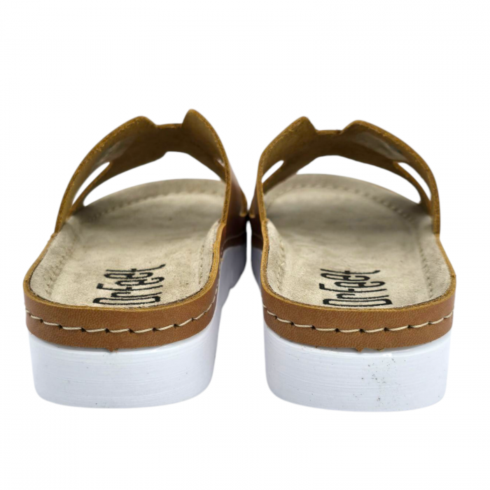 9000 -es női Dr Feet bőr papucs - barna [4]