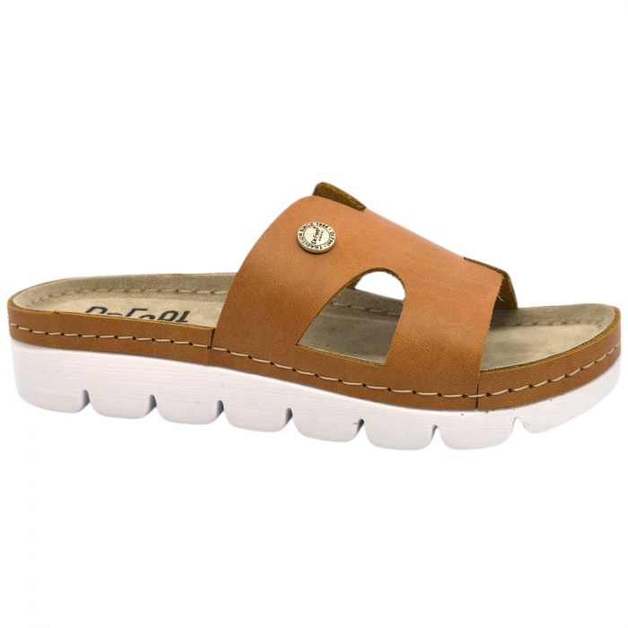 9000 -es női Dr Feet bőr papucs - barna [1]