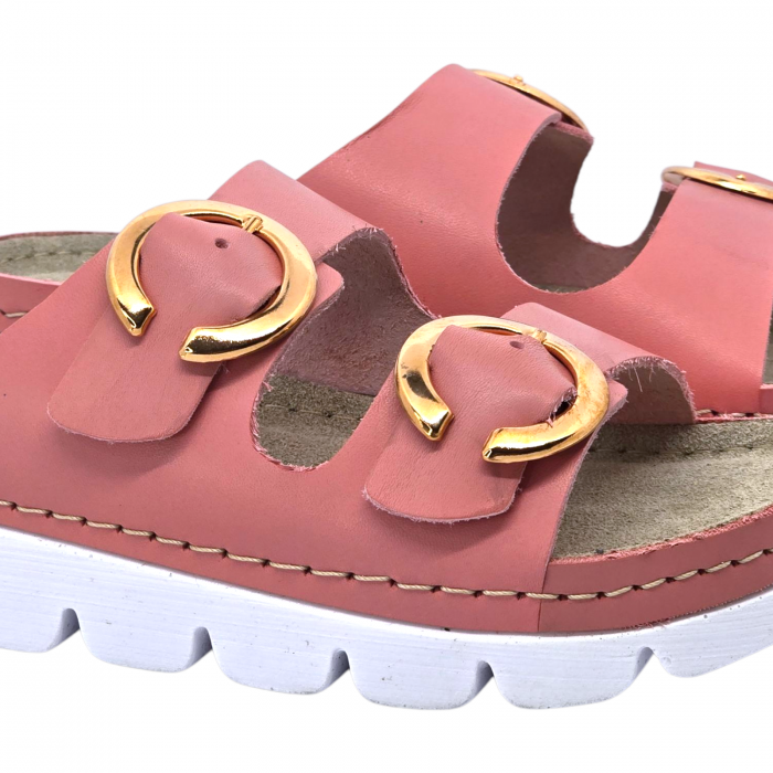 9002 -es női Dr Feet bőr papucs - rózsaszín [3]