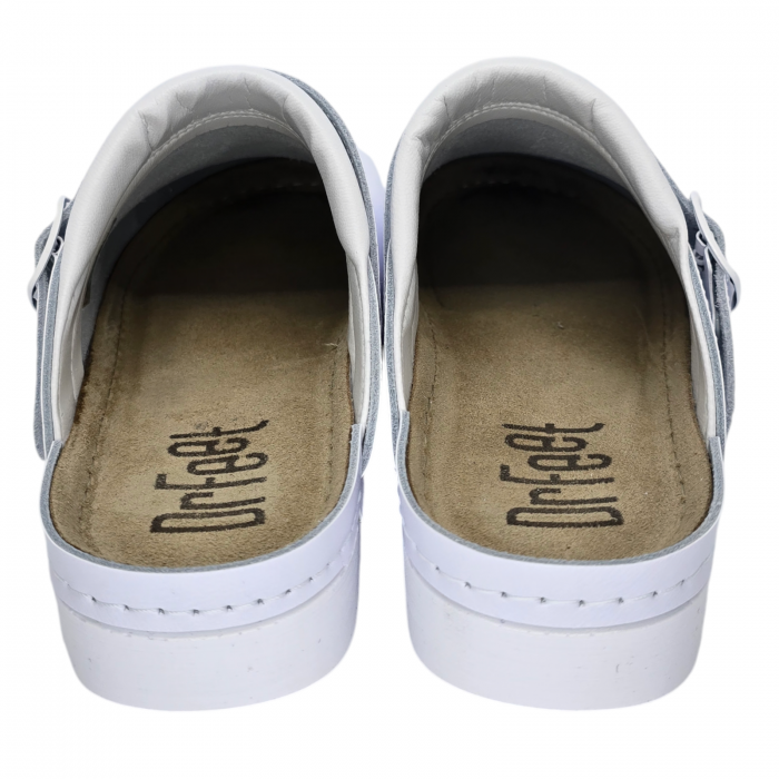 9010 -es női Dr Feet bőr papucs - fehér [3]