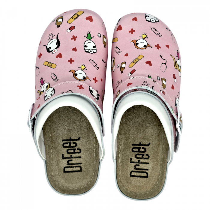 9010 -es női Dr Feet bőr papucs - medical pink [4]