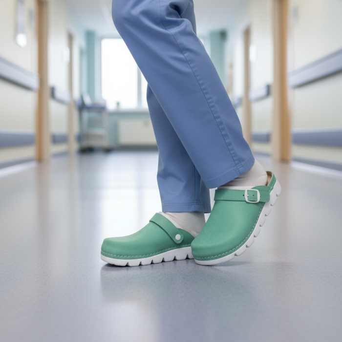 9010 -es női Dr Feet bőr papucs - zöld [5]