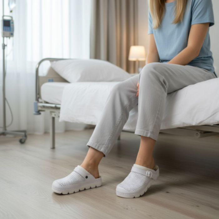 9014 -es női Dr Feet bőr papucs - fehér [5]