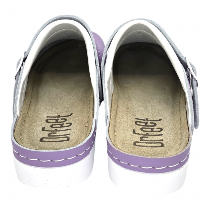 9014 -es női Dr Feet bőr papucs - lila [3]