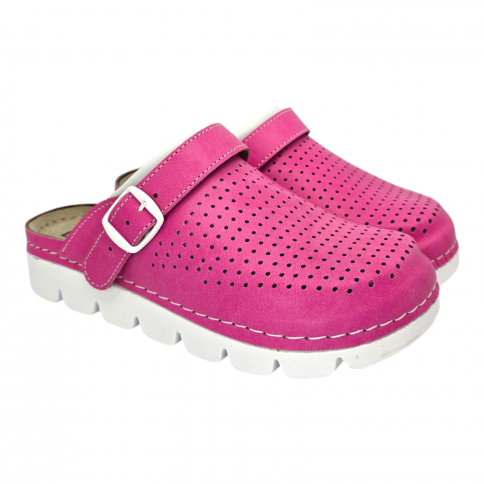 9014 -es női Dr Feet bőr papucs - pink [2]