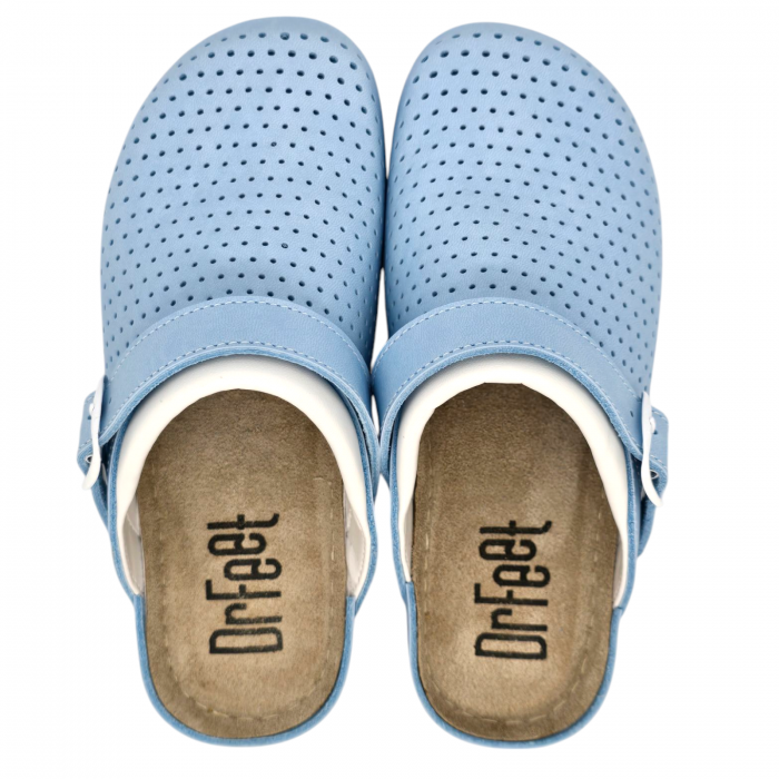 9014 -es női Dr Feet bőr papucs - világos kék [4]