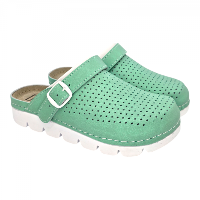 9014 -es női Dr Feet bőr papucs - zöld [3]