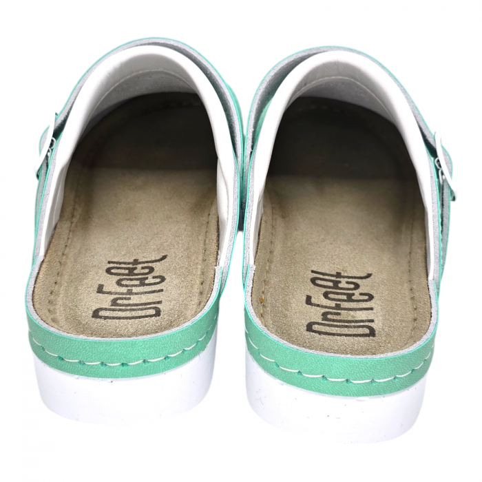 9014 -es női Dr Feet bőr papucs - zöld [4]