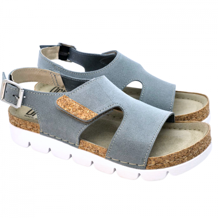 9016 -os női Dr Feet bőr szandál - világos kék [2]