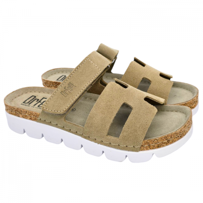 9018 -as női Dr Feet bőr papucs - cappuccino barna [2]