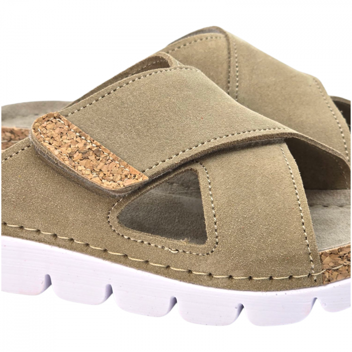 9019 -es női Dr Feet bőr papucs - cappuccino [3]