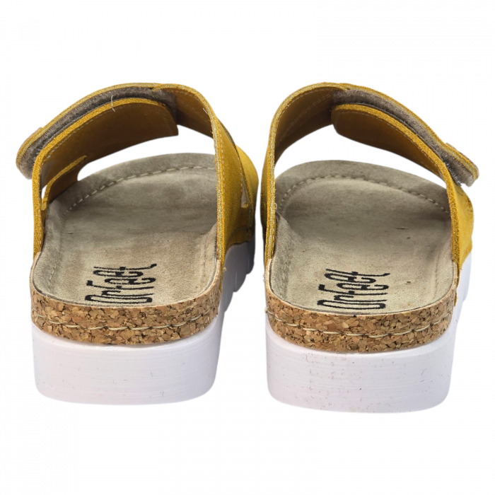 9019 -es női Dr Feet bőr papucs - mustár sárga [3]
