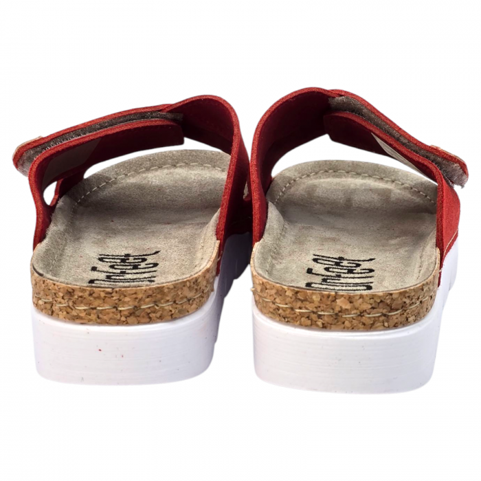 9019 -es női Dr Feet bőr papucs - piros [4]