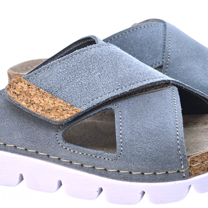 9019 -es női Dr Feet bőr papucs - világos kék [3]