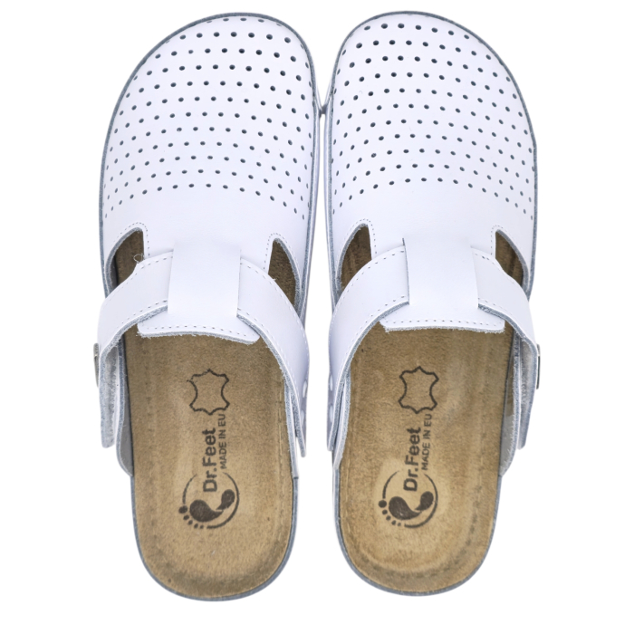 9020 -as női Dr Feet bőr papucs - fehér [7]