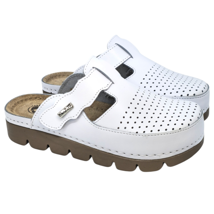 9020 -as női Dr Feet bőr papucs - fehér [2]