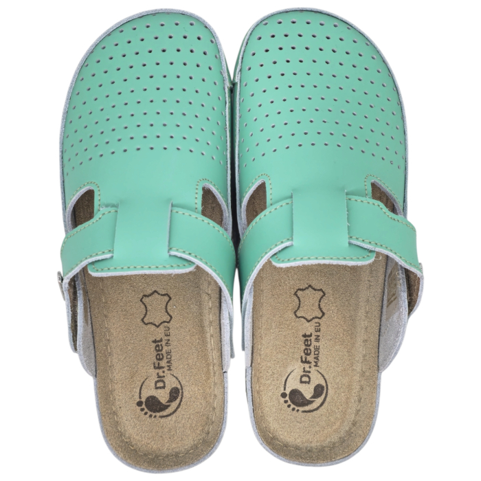 9020 -as női Dr Feet bőr papucs - zöld [7]