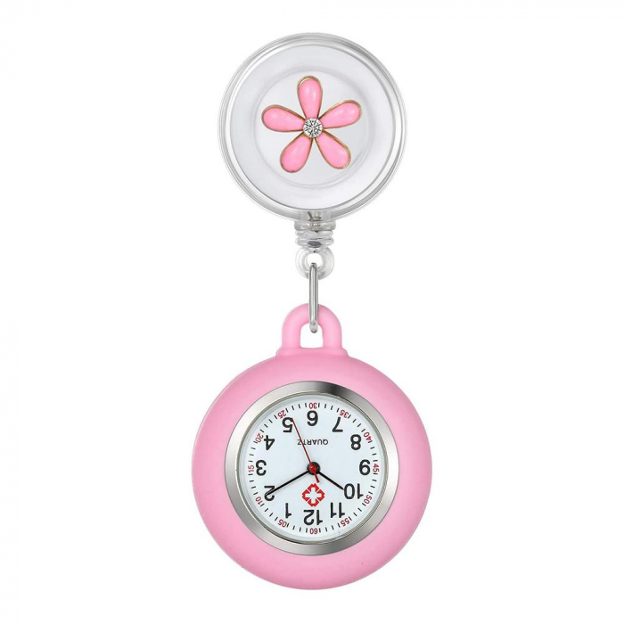Kihúzható nővér óra - rózsaszín virággal [1]