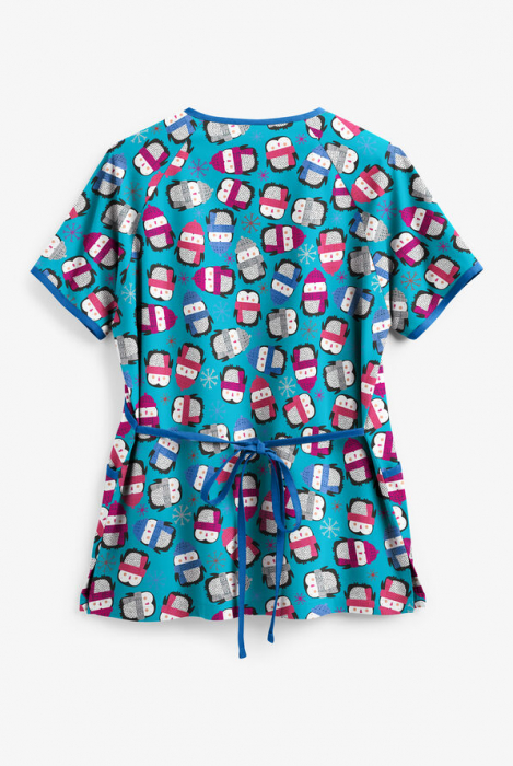 Mintás nöi köpeny " Winter Turquoise Penguin " (H668TQW) [2]