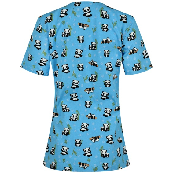 Panda maci mintás kapcsos női köpeny - kék [2]