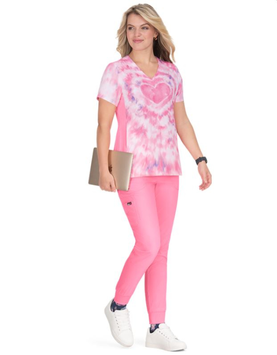 Rózsaszín szivecske mintás női köpeny - Tie Dye Heart [4]