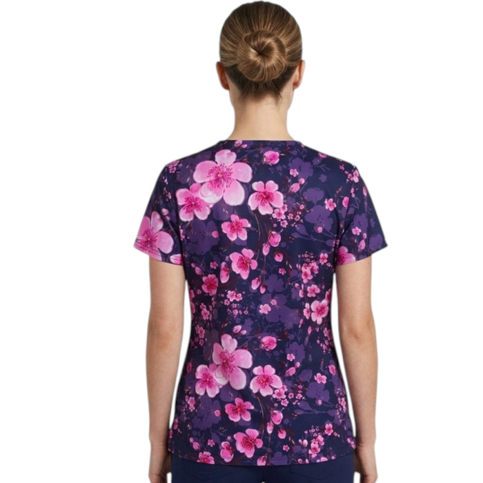 Rózsaszín virágos mintás Melina női köpeny - Cherry Blossom [2]