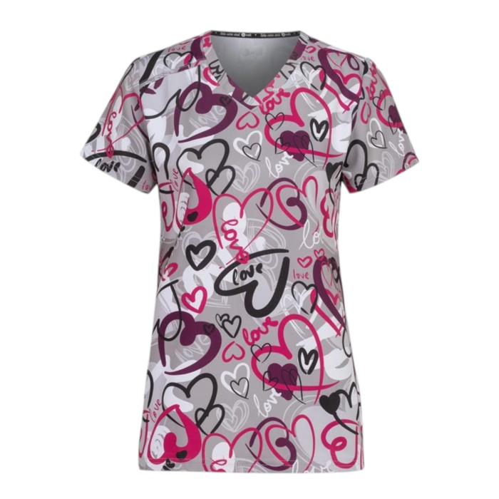 Szürke szivecske mintás Melina női köpeny - Painted Hearts [4]
