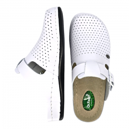 1014 -es női Dr Feet bőr papucs - fehér [3]