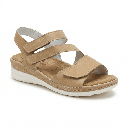 DR FEET LÁBBELI - 101836 -os női Dr Feet bőr szandál - világos barna