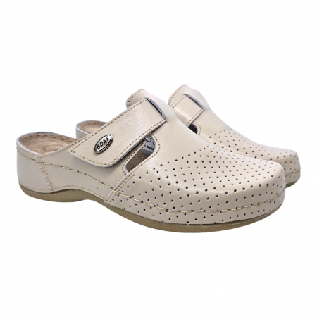 89 -es női Doss bőr papucs - beige [1]
