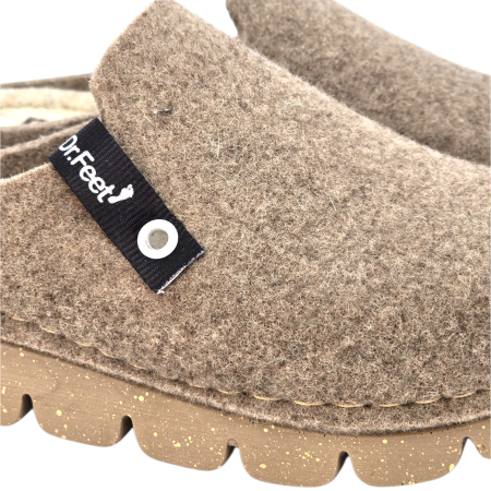 1107 -es női Dr Feet gyapjú papucs - bézs [2]