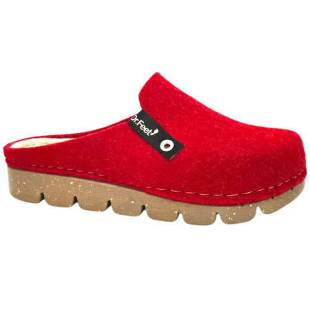 Házi papucs - Dr Feet - 1107 -es női Dr Feet gyapjú papucs - piros