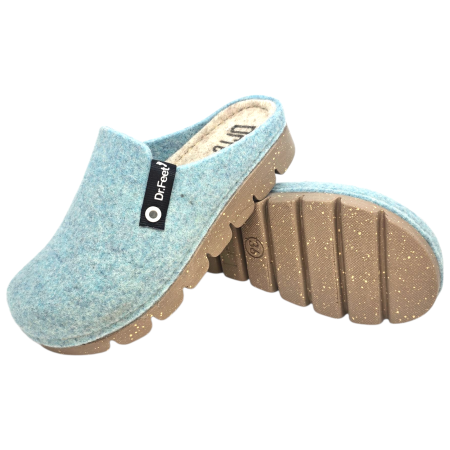 1107 -es női Dr Feet gyapjú papucs - kék [6]