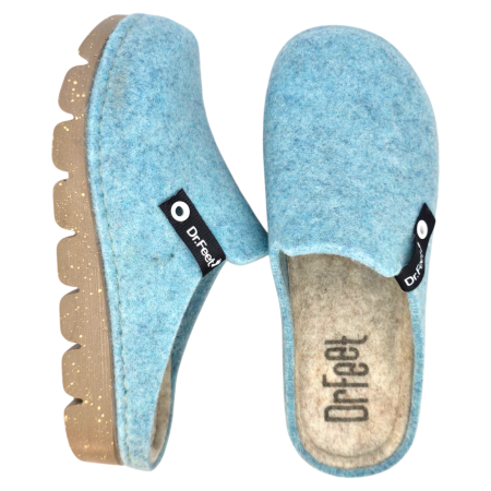 1107 -es női Dr Feet gyapjú papucs - kék [5]
