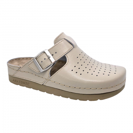 ***ÚJ KOLLEKCIÓ*** - 525 -es női Doss bőr papucs - beige