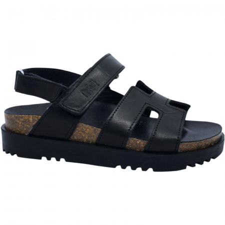 Szandál - 16015 -ös női Dr Feet bőr szandál - fekete