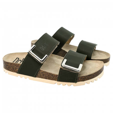16016 -os női Dr Feet bőr papucs - zöld [1]