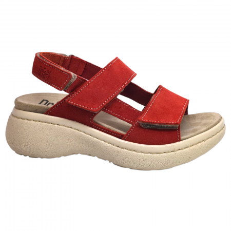 NYÁRI NŐI LÁBBELI KOLLEKCIÓ - 18003 -as női Dr Feet bőr papucs - piros