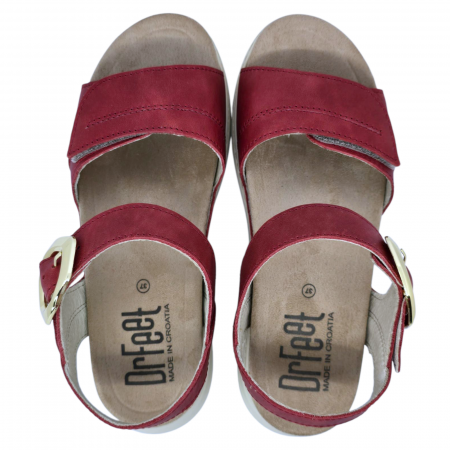18004 -as női Dr Feet bőr papucs - burgundy [3]
